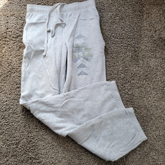 Mossimo Gray sweatpants with design on one leg - Picture 1 of 8
